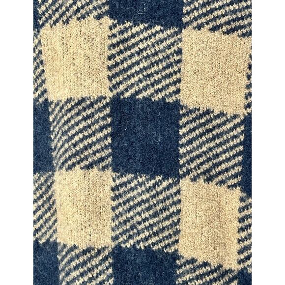 Madewell Buffalo Check Kent Cardigan Long Gold Bk Sweater XS ￼Merino Wool Apaca - Picture 6 of 6